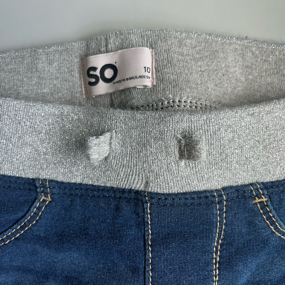 SO girls stretch jean jeggings size 10